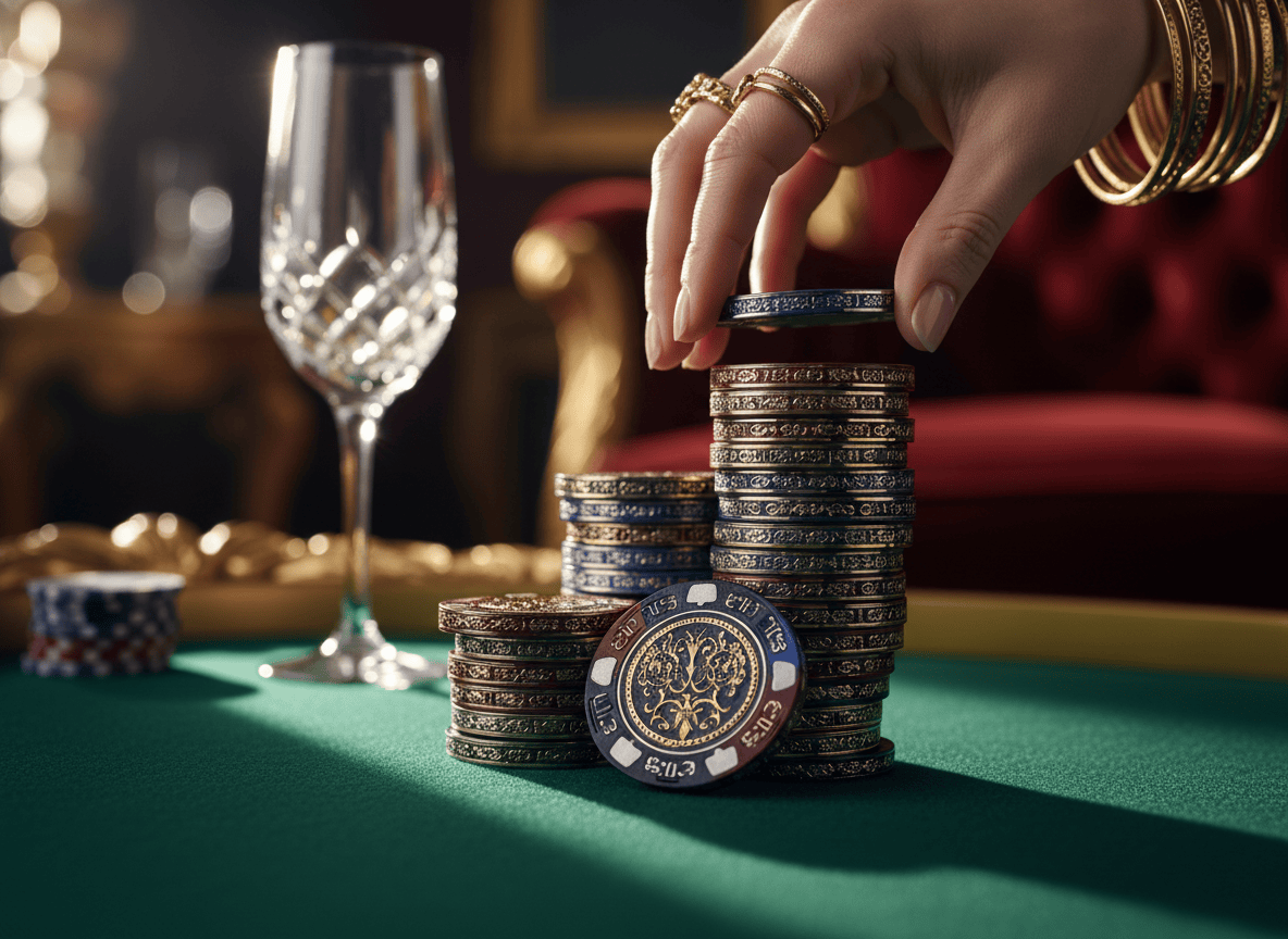 Luxury poker chips representing premium casino rewards